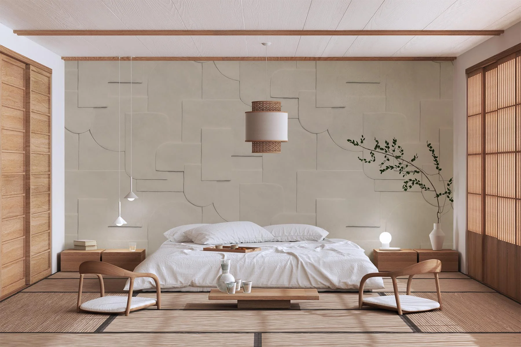 elements of japandi style bedroom